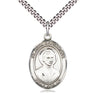 Sterling Silver St. John Berchmans Patron Saint Medal Necklace 1x3/4 inch with 24 inch chain by Bliss