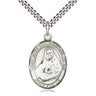 Sterling silver St. Rose Philippine patron saint medal necklace with 1x3/4 inch pendant on 24 inch curb chain by Bliss