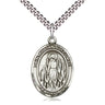 Sterling Silver St. Juliana Patron Saint Medal Necklace 1x3/4 inch with 24 inch chain by Bliss