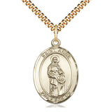 14kt Gold Filled St. Anne Patron Saint Medal Necklace 1 x 3/4 inch on 24 inch Chain by Bliss Manufacturing