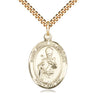 14kt Gold Filled St. Simon Patron Saint Medal Necklace 1 inch by 3/4 inch with 24 inch Curb Chain by Bliss