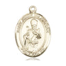 14kt Solid Gold St. Simon Patron Saint Medal Pendant 1 inch by 3/4 inch handcrafted by Bliss