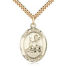 14kt Gold Filled St. Honorius Patron Saint Medal Necklace 1x3/4 inch with 24 inch chain by Bliss