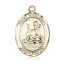 14kt solid gold St. Honorius patron saint medal pendant 1 inch by 3/4 inch handcrafted by Bliss Manufacturing