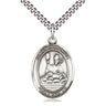 Sterling Silver St. Honorius Patron Saint Medal Necklace 1 x 3/4 inch with 24 inch chain by Bliss