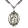 Sterling Silver St. Marina Medal Necklace 1x3/4 inch pendant 24 inch chain Bliss USA Made