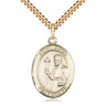 14kt Gold Filled St. Regis patron saint medal necklace with 1 inch by 3/4 inch pendant on 24 inch chain by Bliss