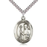 Sterling Silver St. Regis Patron Saint Medal Necklace 1 inch by 3/4 inch with 24 inch chain by Bliss Manufacturing