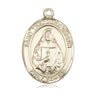 14kt Solid Gold St. Theodore Guerin Patron Saint Medal Pendant 1x3/4 inch Bliss USA Handcrafted