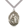 Sterling Silver St. Raymond of Penafort Patron Saint Medal Necklace 1x3/4 inch on 24 inch chain by Bliss