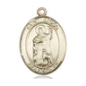 14kt Solid Gold St. Drogo Catholic Medal Pendant 1x3/4 inch by Bliss Manufacturing USA