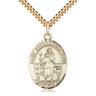 14kt gold filled St. Bernadine of Siena patron saint medal necklace 1 inch x 3/4 inch with 24 inch chain by Bliss