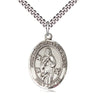 Sterling Silver Our Lady of Assumption Medal Necklace 1x3/4 inch pendant 24 inch chain Bliss USA