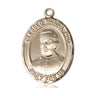 14kt solid gold Blessed Miguel Pro medal pendant 1 inch by 3/4 inch handcrafted by Bliss Manufacturing