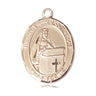 14kt solid gold Blessed Emilee Doultremont medal pendant, 1 x 3/4 inches, handcrafted by Bliss Manufacturing USA