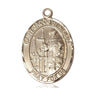 14kt Solid Gold St. Jacob of Nisibis Patron Saint Medal Pendant 1 x 3/4 inch by Bliss Manufacturing