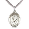 Sterling Silver St. Peter Canisius patron saint medal necklace 1 x 3/4 inch pendant 24 inch chain handmade by Bliss