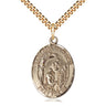 14kt Gold Filled Paul the Hermit patron saint medal necklace with 24 inch curb chain by Bliss Manufacturing