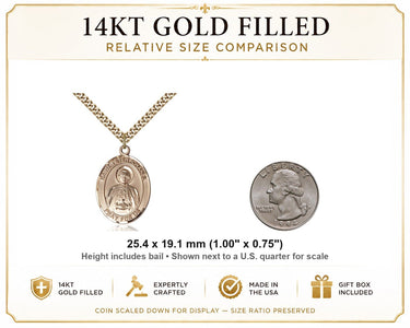 14kt Gold Filled Medium St. Peter Chanel Medal Necklace | 1" x 3/4" Pendant | 24" Chain | USA Made by Bliss