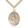 14kt Gold Filled St. Nathanael patron saint medal necklace with 24 inch curb chain, handcrafted by Bliss USA
