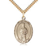 14kt Gold Filled St. Eligius Medal Necklace 1x3/4 inch Medium Pendant 24 inch Curb Chain Bliss USA