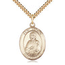 14kt Gold Filled St. Gerald Patron Saint Medal Necklace 1 inch x 3/4 inch on 24 inch Chain by Bliss