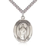 Sterling Silver St. Seraphina Medium Patron Saint Medal Necklace 1 x 3/4 inch with 24 inch Chain by Bliss