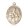 14kt solid gold St. Margaret of Scotland medal pendant 1 inch by 3/4 inch handcrafted by Bliss