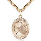 14kt Gold Filled St. Viator of Bergamo patron saint medal necklace 1 x 3/4 inch pendant 24 inch chain Bliss