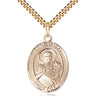 14kt Gold Filled St. Viator of Bergamo patron saint medal necklace 1 x 3/4 inch pendant 24 inch chain Bliss