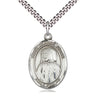 Sterling Silver Blessed Jeanne Jugan Patron Saint Medal Necklace 1 inch by 3/4 inch on 24 inch chain by Bliss