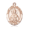 14kt solid gold St. Lydia Purpuraria patron saint medal pendant, 1 inch by 3/4 inch, handcrafted by Bliss Manufacturing USA