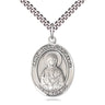 Sterling Silver St. Lydia Purpuraria Patron Saint Medal Necklace 1 inch by 3/4 inch on 24 inch Chain by Bliss