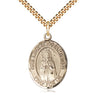 14kt Gold Filled Our Lady of Rosa Mystica Medal Necklace 1 inch x 3/4 inch with 24 inch chain by Bliss