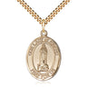 14kt gold filled Our Lady of Kibeho Catholic pendant necklace with 24 inch chain, handcrafted by Bliss Manufacturing