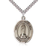 Sterling silver Our Lady of Kibeho medal pendant necklace 1 x 3/4 inch on 24 inch chain by Bliss Manufacturing