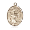 14kt solid gold St. Theodore Stratelates patron saint medal pendant handcrafted by Bliss
