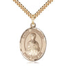 14kt Gold Filled St. Winifred of Wales Patron Saint Medal Necklace 1x3/4 inch with 24 inch Chain by Bliss