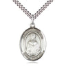 Sterling Silver St. Winifred of Wales Patron Saint Medal Necklace 1x3/4 inch with 24 inch Chain by Bliss
