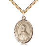 14kt gold filled St. Andre Bessette patron saint medal necklace, 1 inch by 3/4 inch pendant on 24 inch curb chain, handcrafted in USA by Bliss Manufacturing