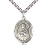 Sterling silver St. Fidelis patron saint medal necklace with 24 inch curb chain handcrafted by Bliss