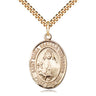14kt Gold Filled St. Maria Bertilla Boscardin patron saint medal necklace 1 inch by 3/4 inch on 24 inch chain
