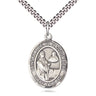 Sterling Silver St. Claude de la Colombiere Patron Saint Medal Necklace 1x3/4 inch with 24 inch chain by Bliss