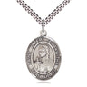 Sterling Silver St. Kateri Tekakwitha Catholic Patron Saint Medal Necklace 1 x 3/4 inch with 24 inch Chain by Bliss