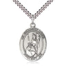 Sterling silver Guardian Angel of the World medal necklace with 24 inch curb chain by Bliss