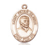 14kt Solid Gold St. Peter Claver Medal Pendant 1 inch by 3/4 inch handcrafted by Bliss Manufacturing USA