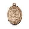 14kt Solid Gold St. Medard of Noyon patron saint medal pendant, 1 inch by 5/8 inch, handmade in USA by Bliss Manufacturing