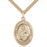 14kt Gold Filled St. Edmund of East Anglia Medal Necklace 1x3/4 inch Medium Pendant 24 inch Bliss USA