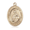 14kt Solid Gold St. Edmund of East Anglia Patron Saint Medal Pendant 1 x 5/8 inch Handcrafted by Bliss
