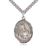 Sterling Silver St. Edmund of East Anglia patron saint medal necklace with 24 inch curb chain by Bliss